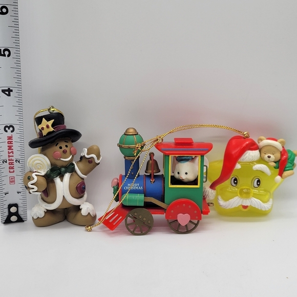 Set of 3 Christmas Gingerm Mouse on Locomotive Teddy Bear Sleeping on Santa Star - Picture 10 of 10